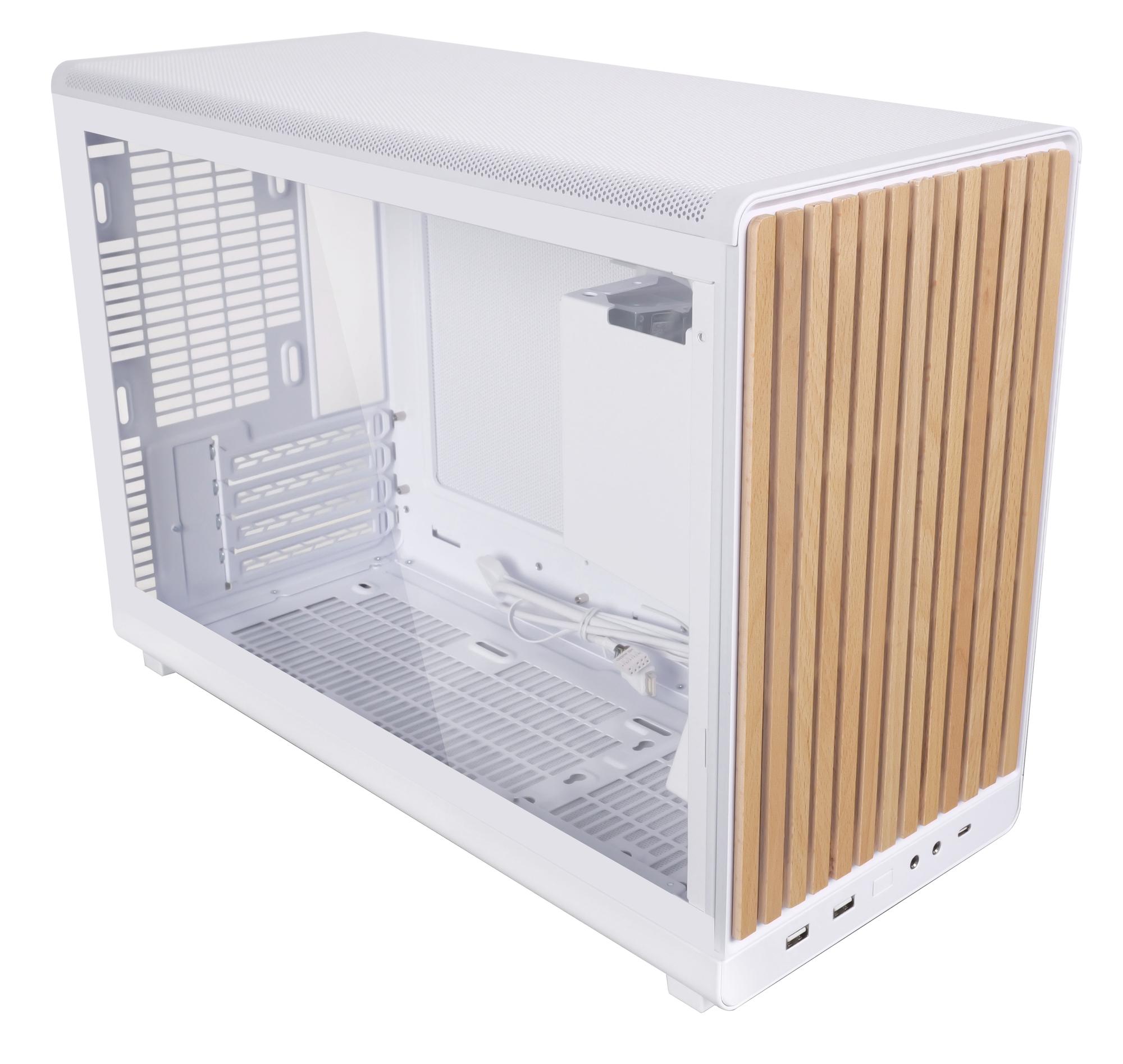 Kasë PC Lian Li A3-mATX Glass Edition Wood / Mini Tower / Micro-ATX / Tempered Glass / Wood Panel – Bardhë - 4