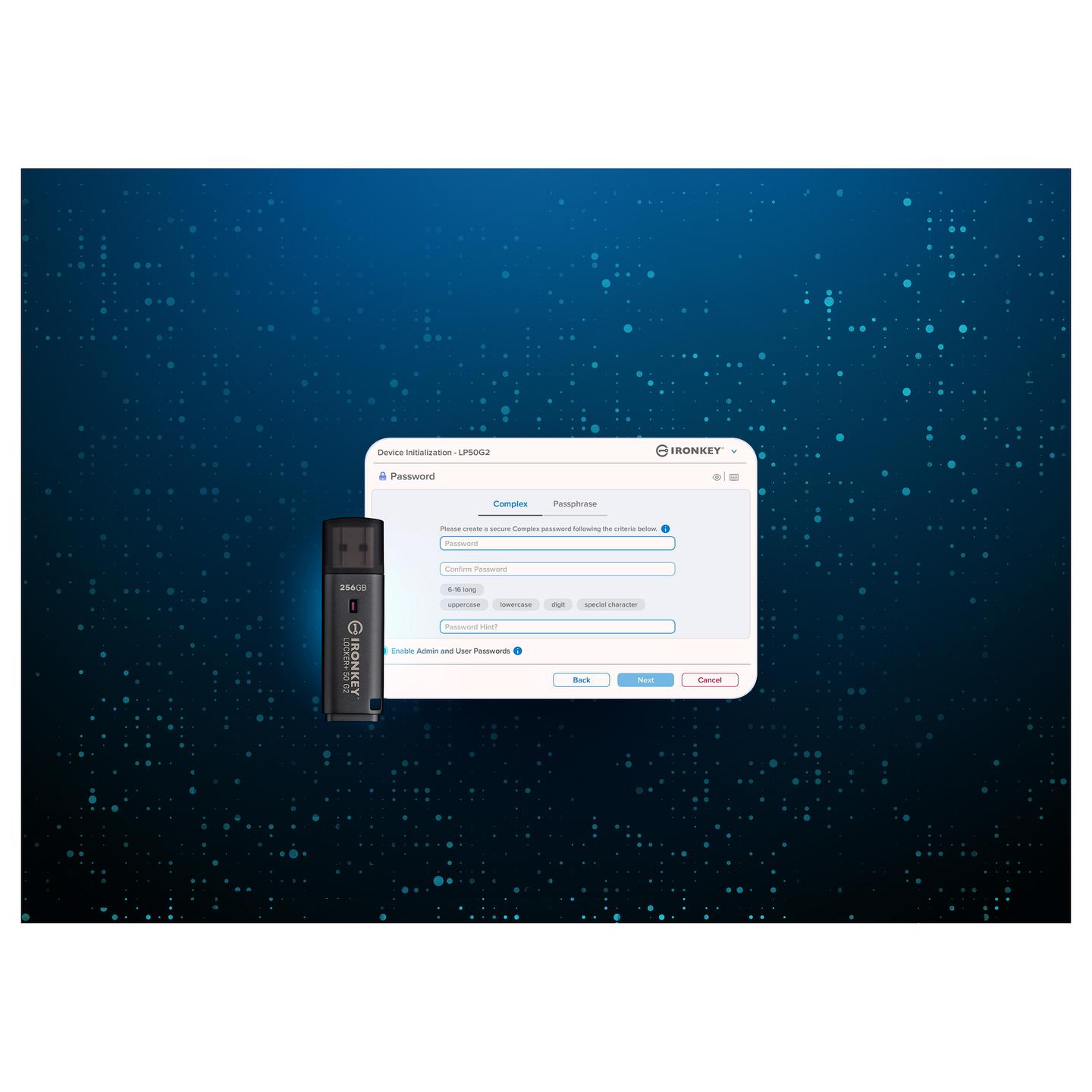 USB Flash Drive Kingston IronKey Locker+ 50 G2, 256GB, USB 3.2 Gen 1, AES 256-bit, FIPS 197 – Zezë - 6