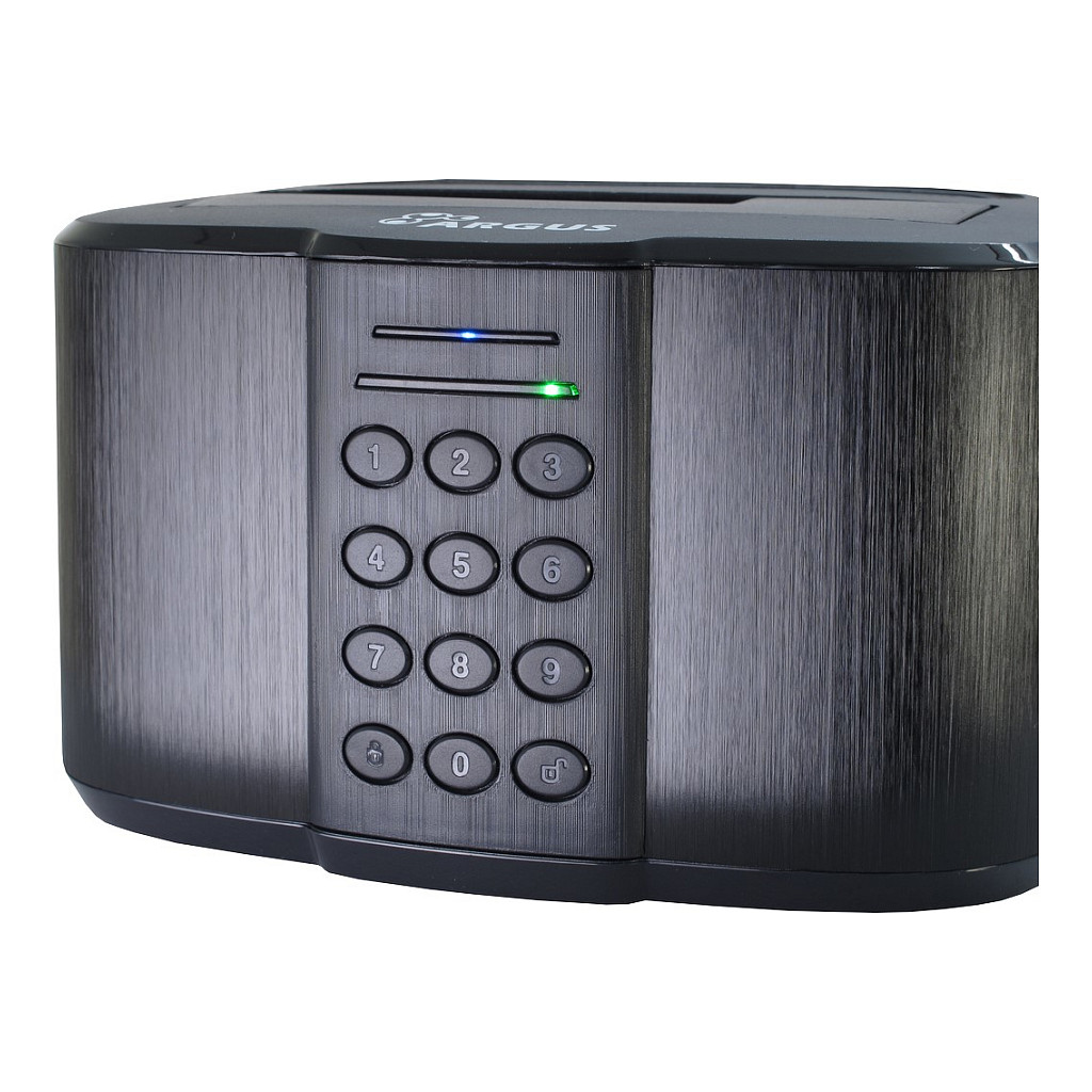 Docking Station për HDD/SSD Inter-Tech Argus GD-PDLK02 / 2.5" & 3.5" / SATA I/II/III / USB 3.0 / AES 256-bit / Tastierë Numerike – Zezë - 4