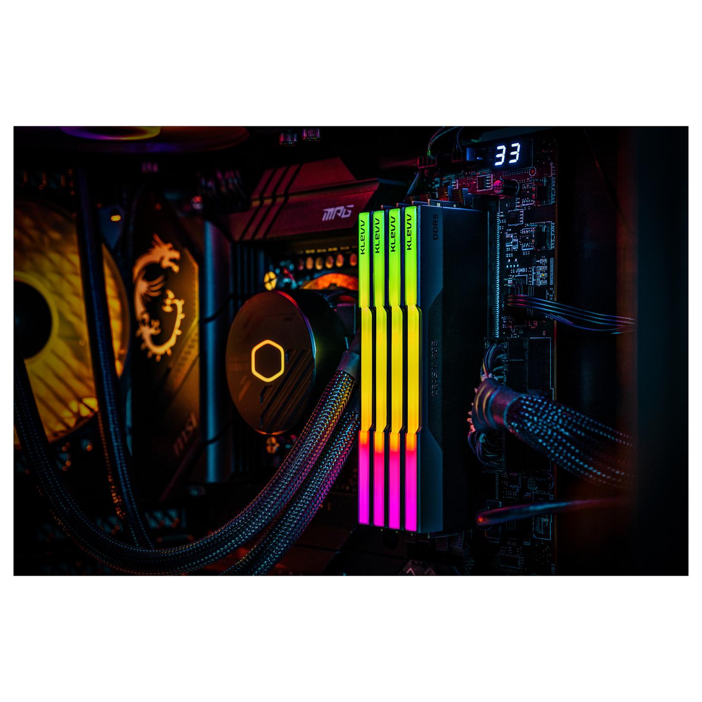 Memorie DDR5 KLEVV CRAS V RGB, 32GB (2x16GB), 6400MT/s, CL30, AMD EXPO, Intel XMP, RGB - Zezë - 16