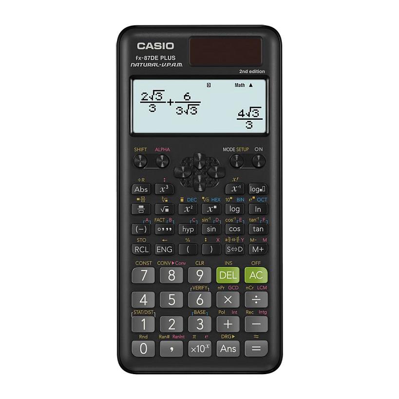 Kalkulator Shkencor Casio FX-87DE Plus 2nd Edition, 502 Funksione, Ekran LCD, Solar dhe Bateri, Mbështjellës – Zezë
