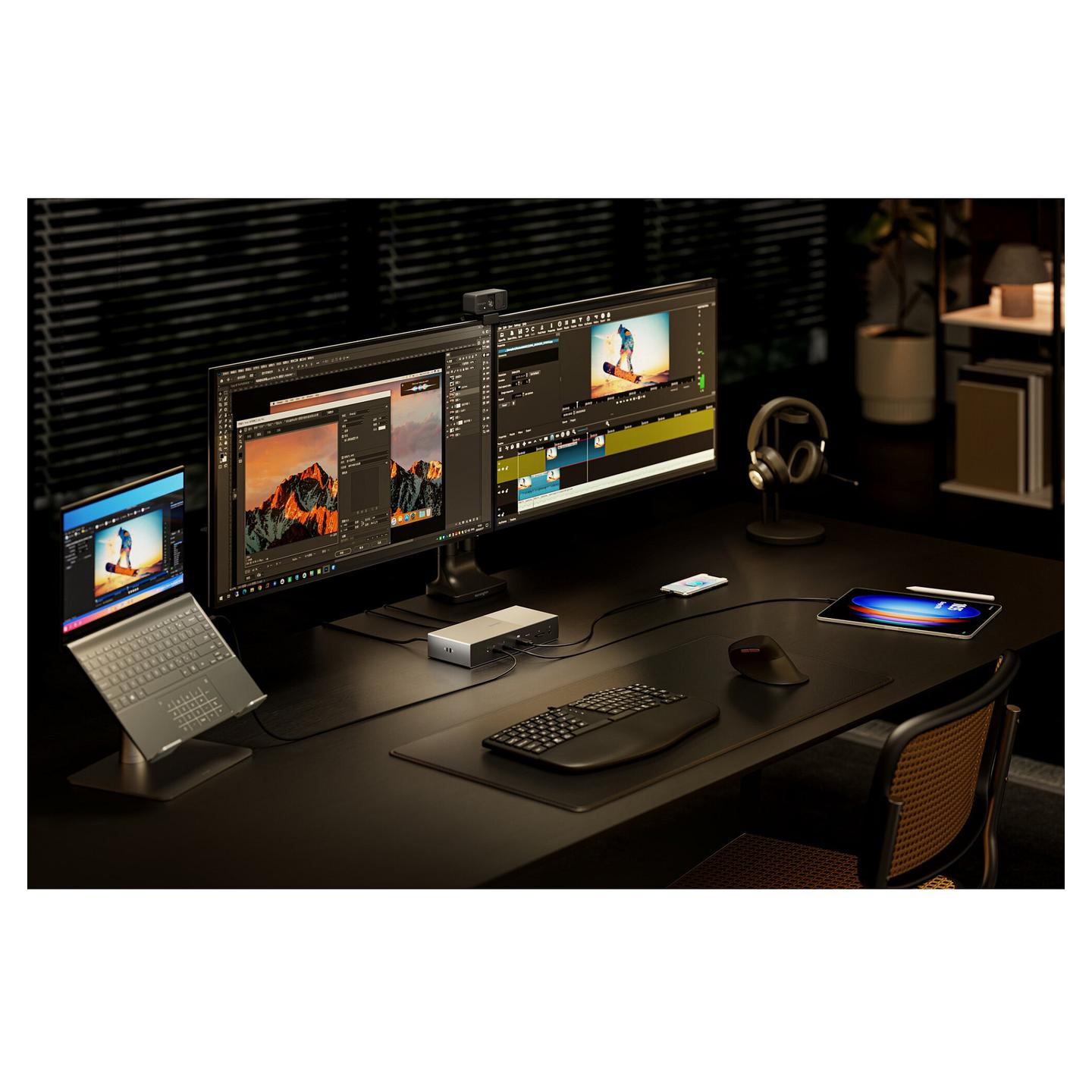 Docking Station Kensington SD5000T5 EQ, Thunderbolt 5, 3× Video, USB-A, USB-C, Gigabit Ethernet, SD, microSD, PD 140 W – Zezë, Gri - 10