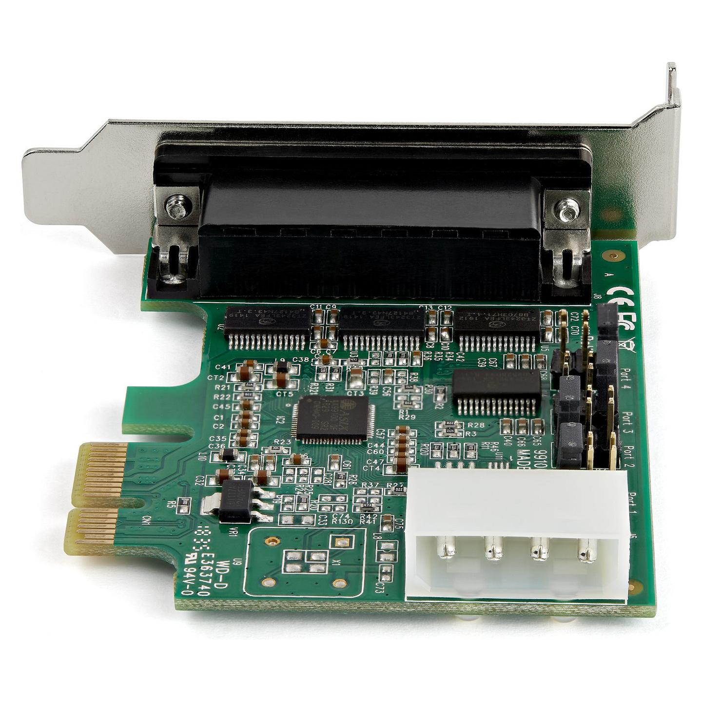 Kartë Zgjerimi StarTech.com PEX4S953LP, PCI Express x1, 4x Serial RS-232 DB9, deri në 921.6Kbps, ASIX AX99100A, UART 16950, Low Profile + Full Height - 5