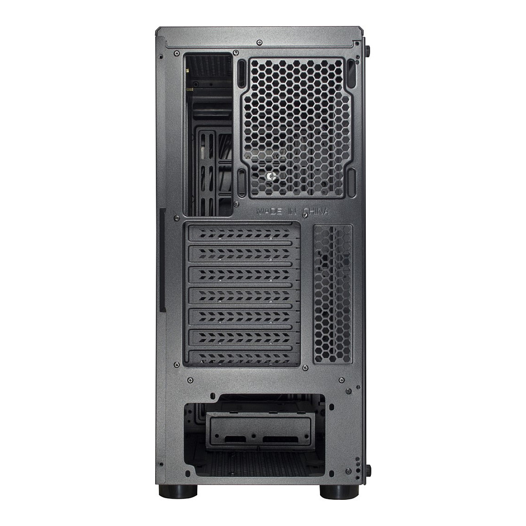 Kasë PC Inter-Tech A-3411 Creek / Midi Tower / ATX / 3x 120mm ose 2x 140mm Fan Support / 1x 3.5" + 3x 2.5" Bay / Tempered Glass / RGB - Zezë - 8
