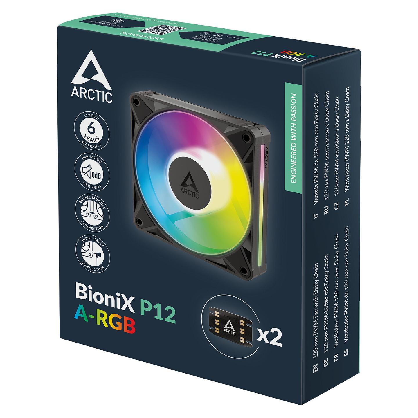 Ftohës për Kasë ARCTIC BioniX P12 A-RGB, 120mm, PWM, 3000 RPM, 76 CFM, A-RGB - Zezë - 8