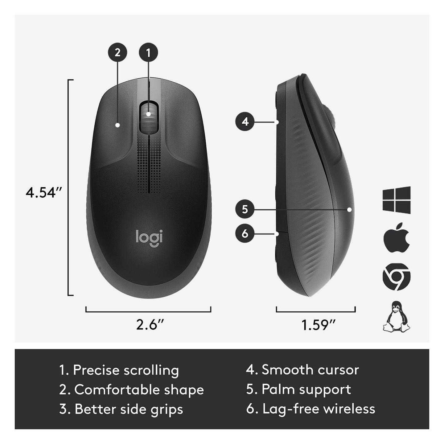 Maus pa kabllo Logitech M190 / 1000 DPI / 3 Butona - Hiri - 6