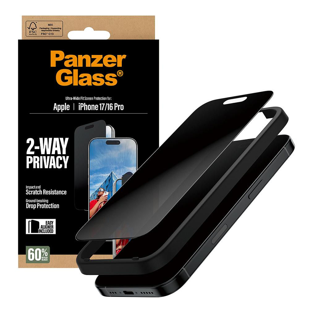 Mbrojtëse për ekran PanzerGlass 2-Way Privacy / iPhone 17 / iPhone 16 Pro / Ultra-Wide Fit / EasyAligner - Transparente - 6