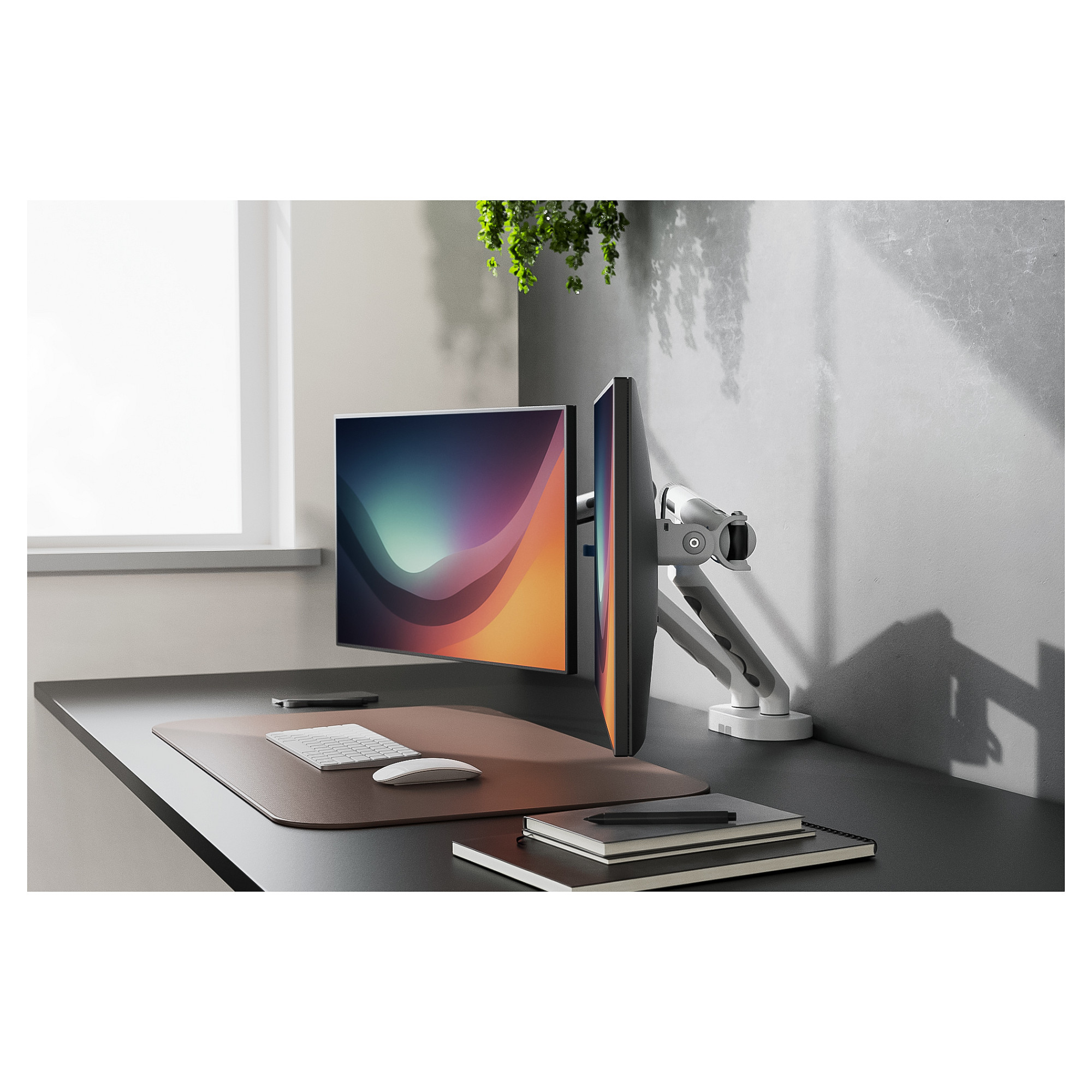 Mbajtëse për Monitor DIGITUS Dual Design / 2×15″–35″ / deri në 20 kg / 2 Monitorë / Sustë Mekanike / VESA 75×75, 100×100 - Bardhë - 7