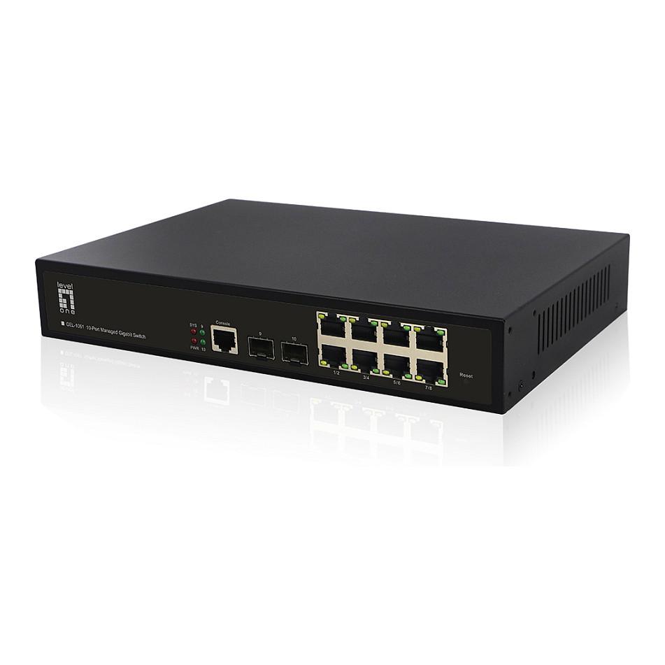 Switch LevelOne GEL-1061, 8x Gigabit RJ45, 2x Gigabit SFP, Layer 2, Switching Capacity 20Gbps, VLAN, QoS, SNMP, Rackmount 19" - Zezë - 4