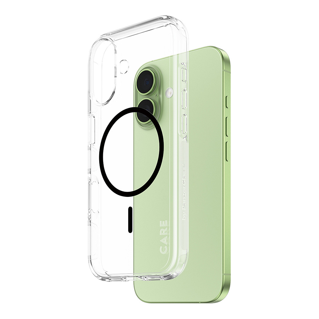 PanzerGlass CARE™ by ® Urban Explorer Case Transparent w. Black MagSafe iPhone 17 mobile phone case