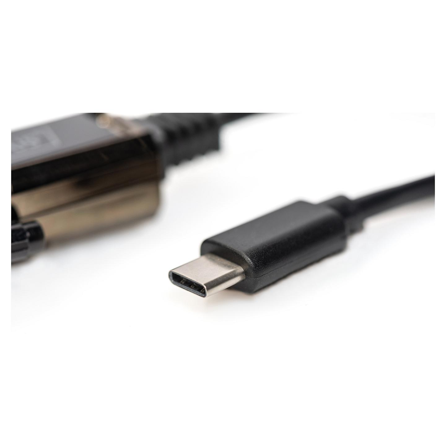 Adapter DIGITUS DA-70166, USB-C në RS-232, D-Sub 9-pin Mashkull, USB 2.0, 1 m – Zezë - 3