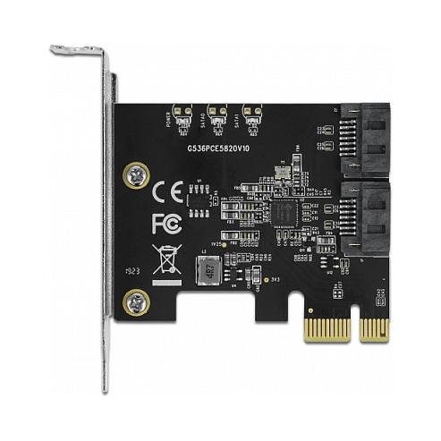 Kartë Zgjerimi PCI Express Delock 90431 / PCIe 3.0 x1 / 2x SATA 6Gbps / JMicron JMB582 / Low Profile - 4