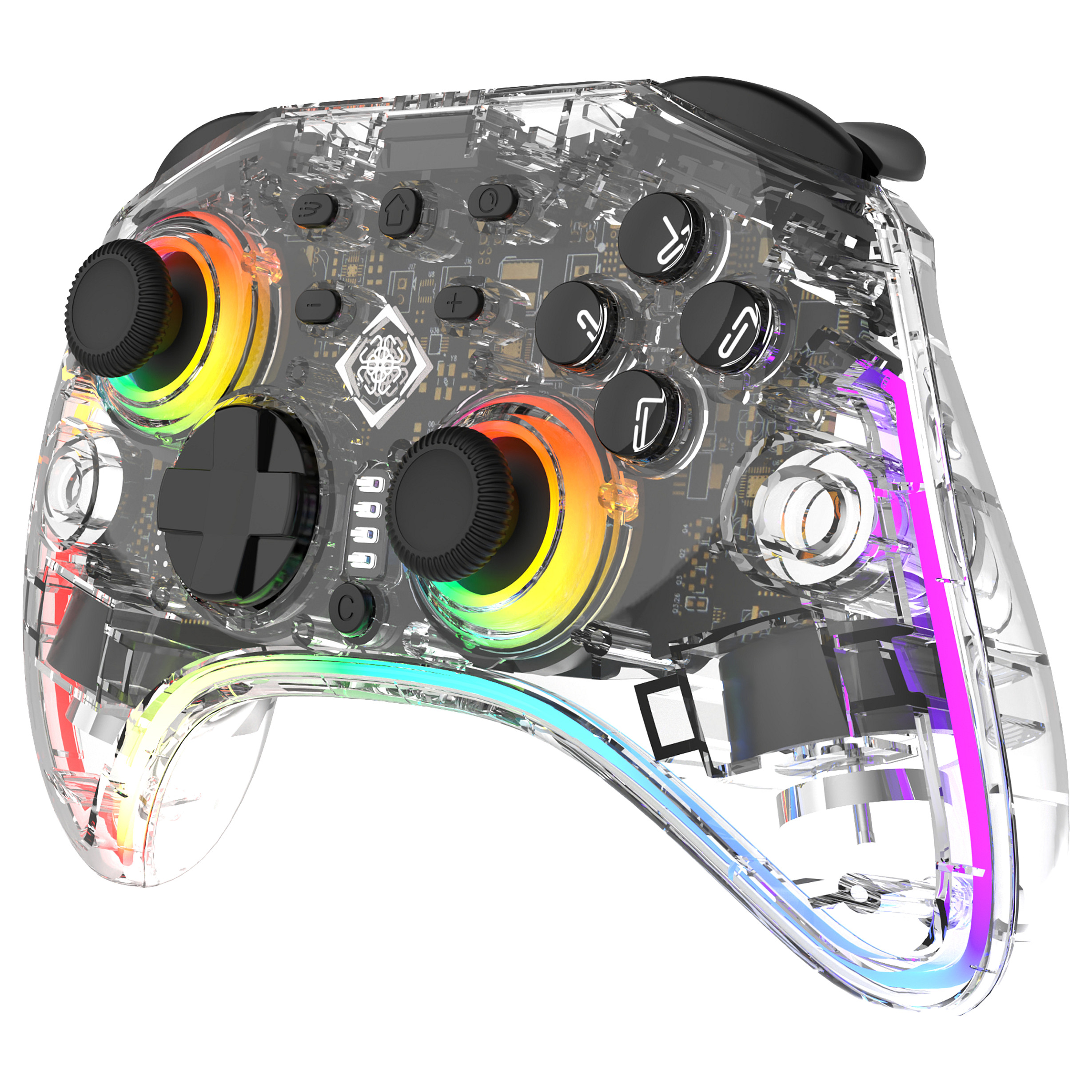 Kontroller Gaming Deltaco GAM-198-T / Wireless + USB-C / Nintendo Switch / Turbo - Transparent - 2