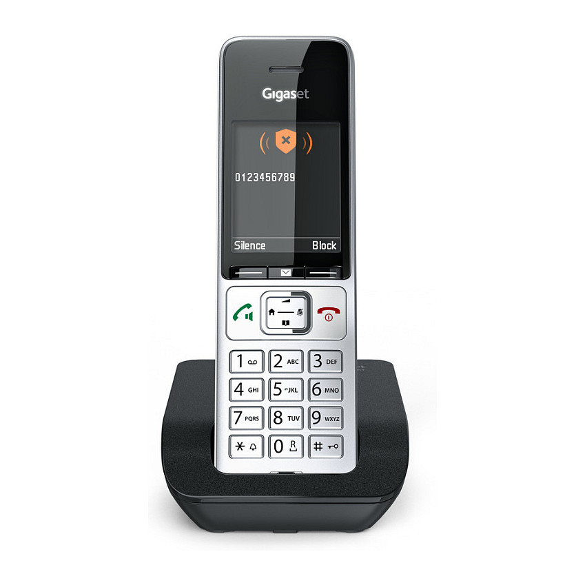 Telefon i thjeshtë Gigaset COMFORT 500 / 2.2" / DECT & Hands-Free - Zezë/Argjendtë - 6