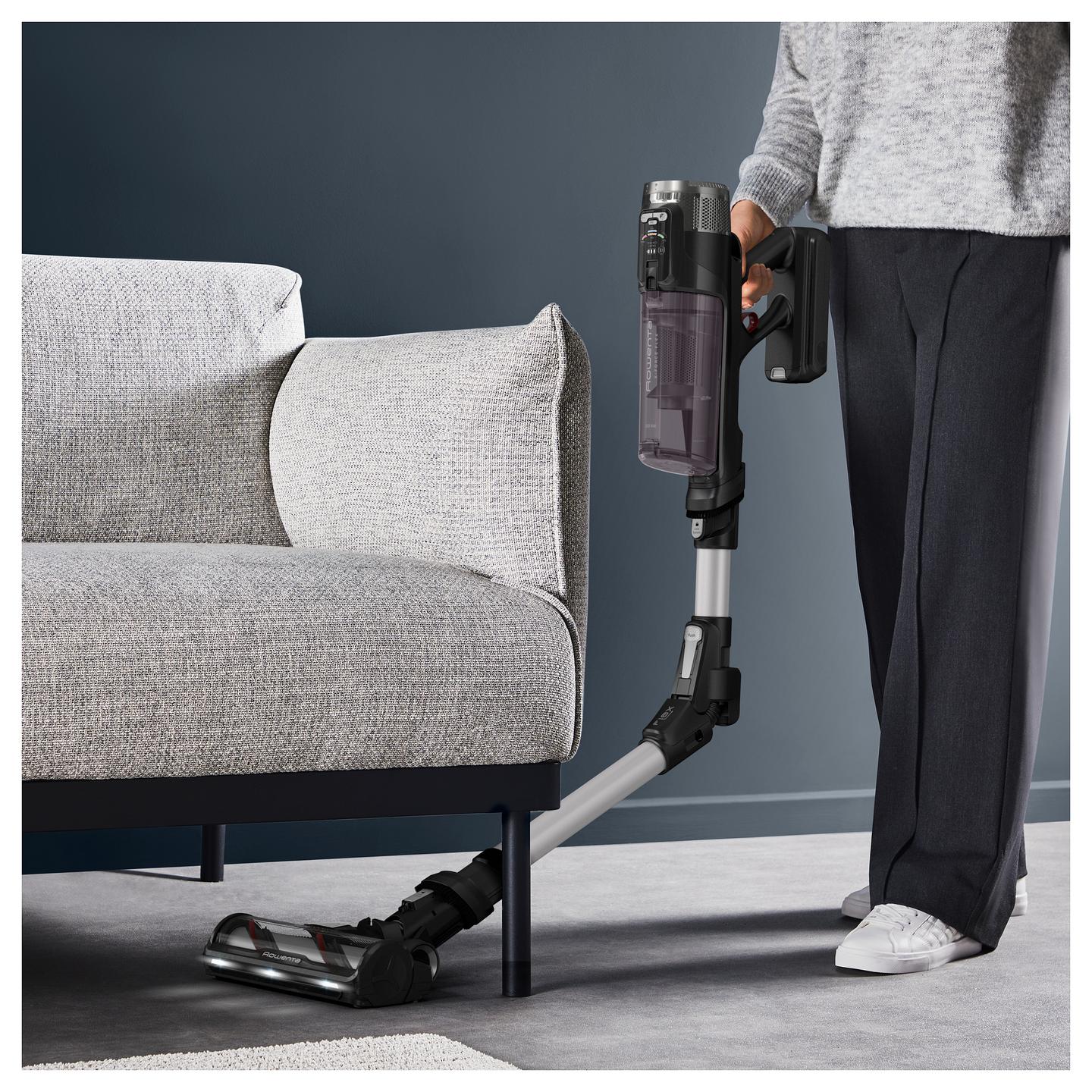 Fshesë Elektrike Rowenta X-Force Flex 13.60 Allergy RH9A36WV, Pa Kabllo, 150 AW, 0.65L, Autonomi deri në 60 Minuta, Bateri Li-Ion – Zezë/Argjend - 7