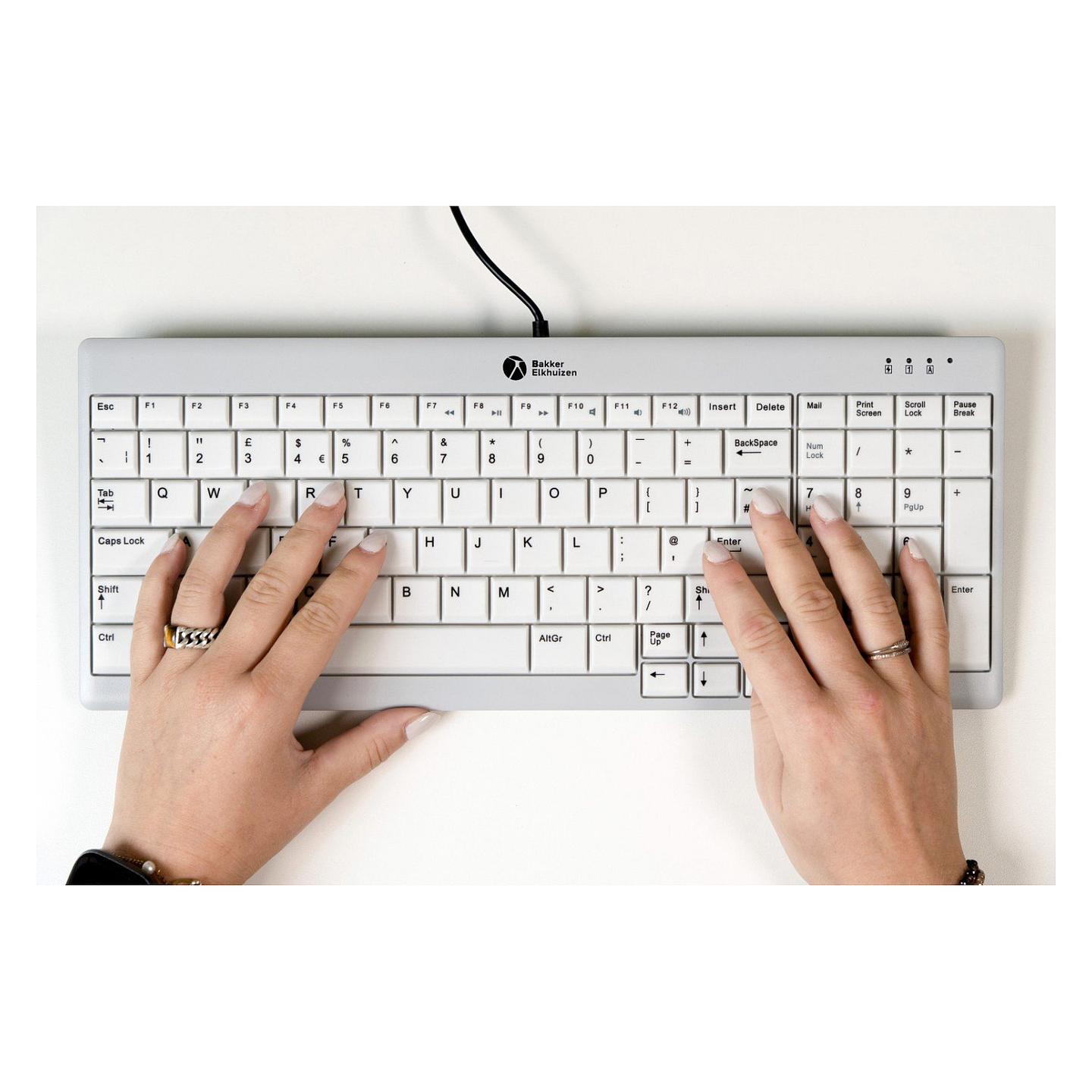 Tastierë me kabllo BakkerElkhuizen UltraBoard 960 V2 Compact Standard / US QWERTY / Scissor / 100% / USB - Gri - 8