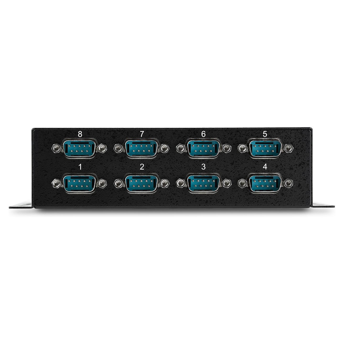Hub Serial USB StarTech.com ICUSB2328I, USB 2.0, 8x Serial RS-232 DB9, deri në 921.6Kbps, FTDI FT232RL, Montim DIN Rail + Mur - Zezë - 3