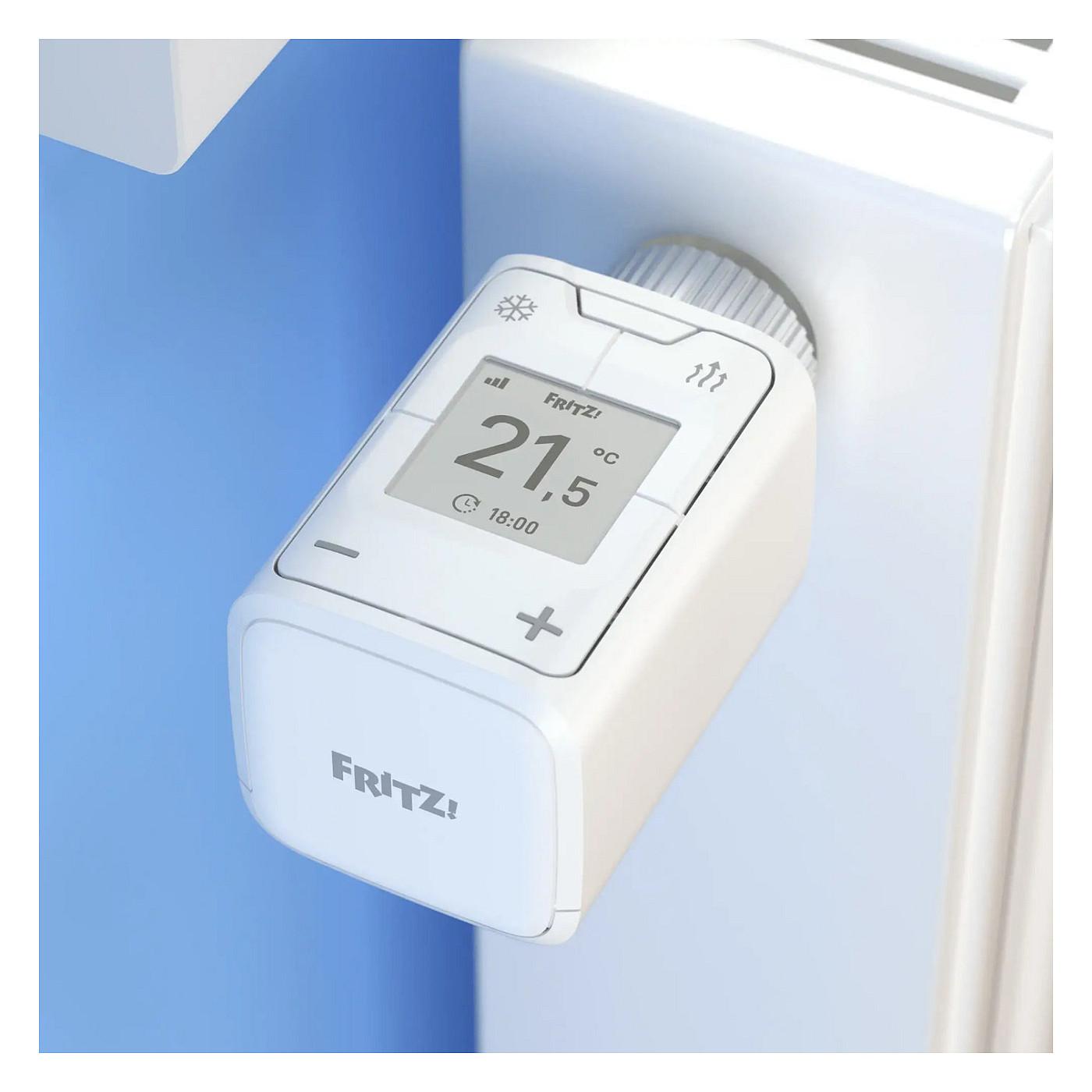 Termostat Inteligjent për Radiator FRITZ!Smart Thermo 302, DECT-ULE, Ekran E-Paper, Kontroll përmes Aplikacionit, 3× Bateri AA – Bardhë - 2