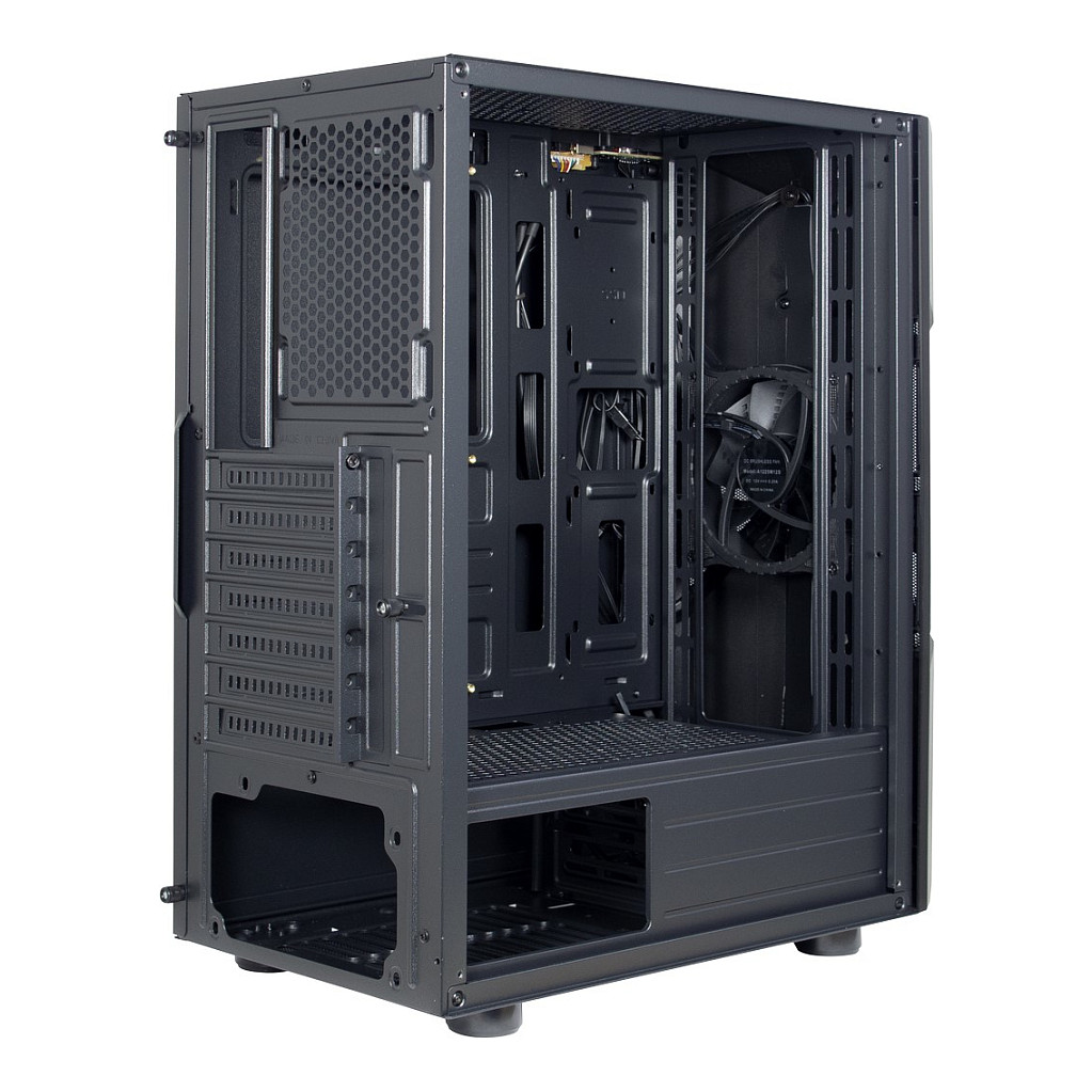 Kasë PC Inter-Tech IT-3306 Cavy / Midi Tower / ATX / 1x 120mm ARGB Fan / 2x 3.5" + 2x 2.5" Bay / Acrylic Side Panel - Zezë - 7