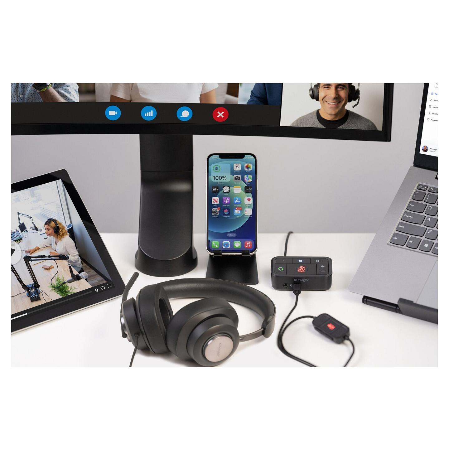 Kufje me kabllo Kensington H2000 / USB-C / Stereo / 40mm / Mikrofon me reduktim të zhurmës - Zezë - 22