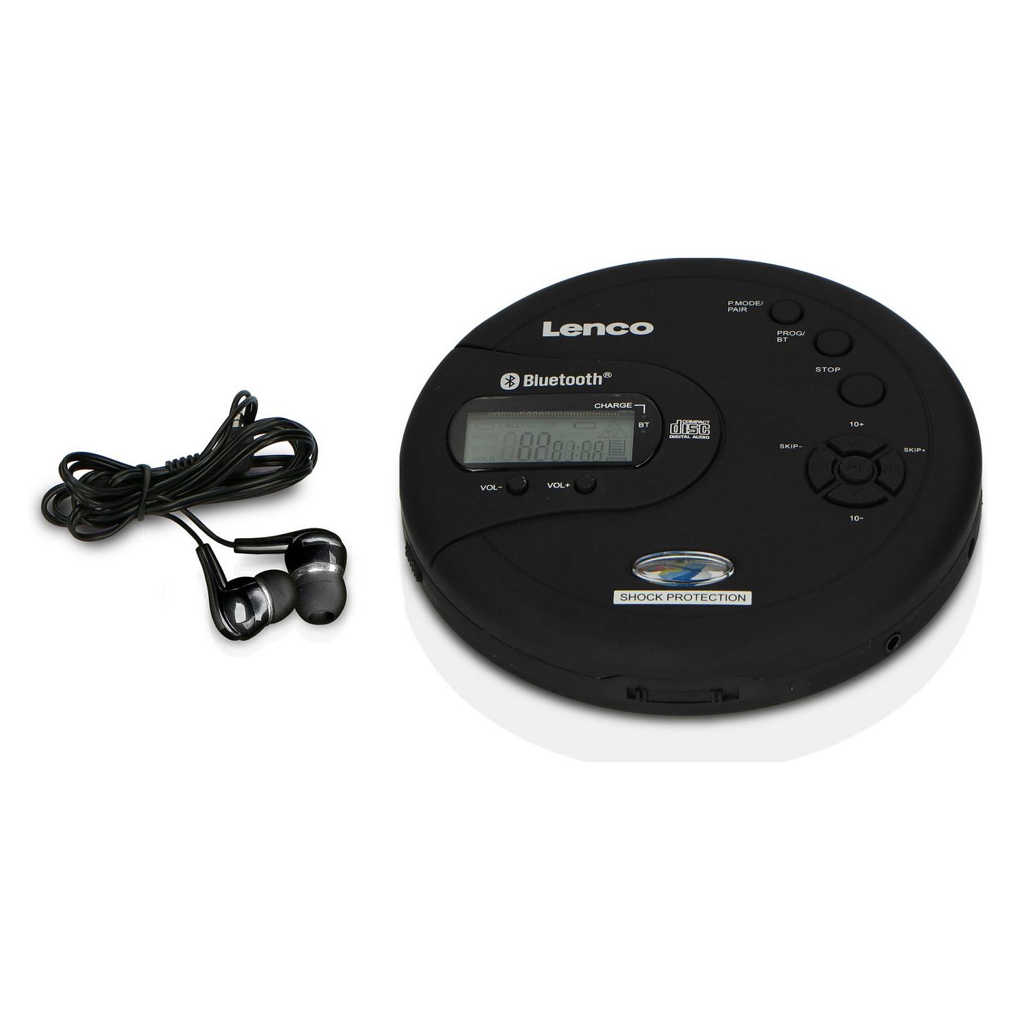 CD Player portativ Lenco CD-300, MP3, Ekran LCD, Kontroll i volumit me butona - Zezë - 3