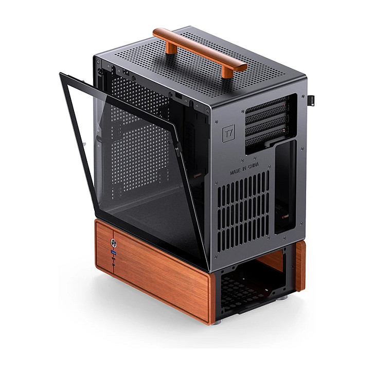 Kasë PC Jonsbo T7 / Midi Tower / Micro-ATX / Tempered Glass - Zezë - 5