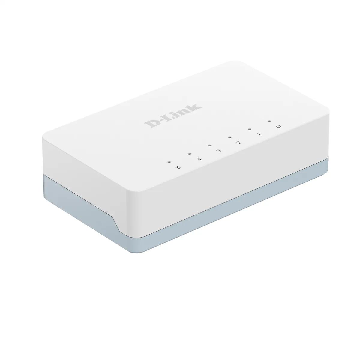 Switch D-Link DES-1005C/V/E, 5x Fast Ethernet RJ45, 10/100Mbps, 1Gbps, UnManaged - Bardhë/Blu - 3