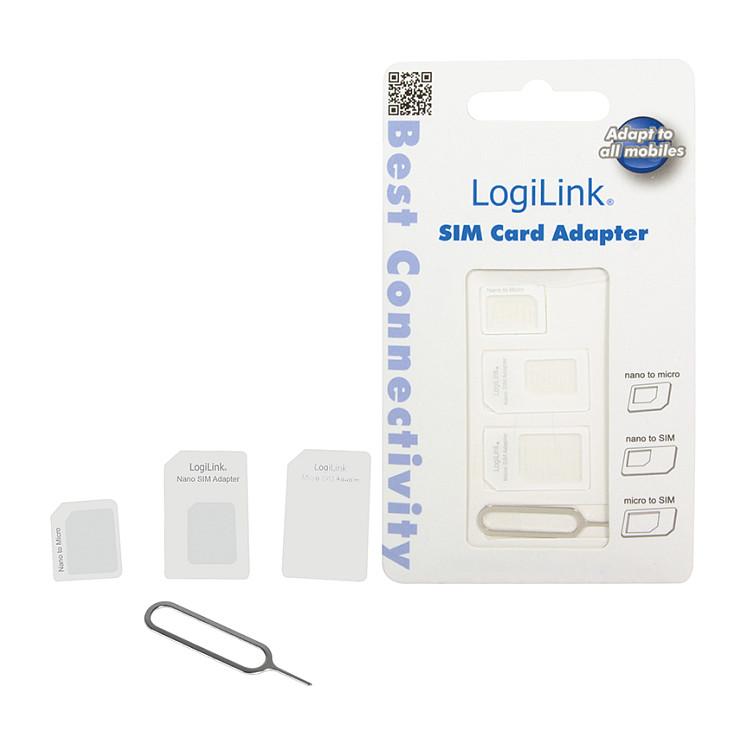 Adapter për SIM LogiLink AA0047, Nano-SIM në Micro-SIM, Nano-SIM në SIM Standard, Micro-SIM në SIM Standard, 3 copë - Bardhë - 7