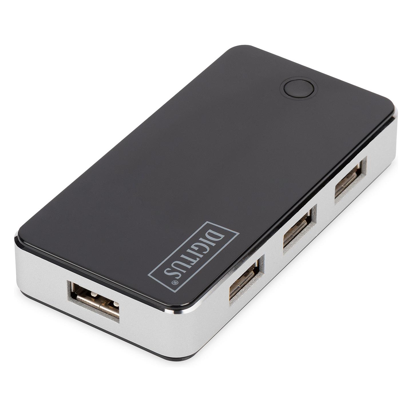 Splitter USB DIGITUS DA-70222 / 7x USB 2.0 / 480 Mbit/s / 5V/3.5A - Zezë/Argjend - 5