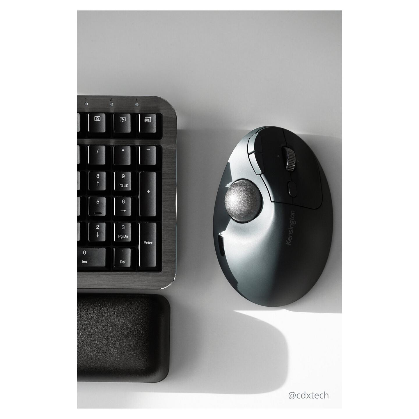 Maus pa kabllo Kensington Pro Fit Ergo TB550 / Trackball / 400–1600 DPI / Bluetooth & 2.4GHz / 7 Butona / USB-C - Zezë/Blu - 27