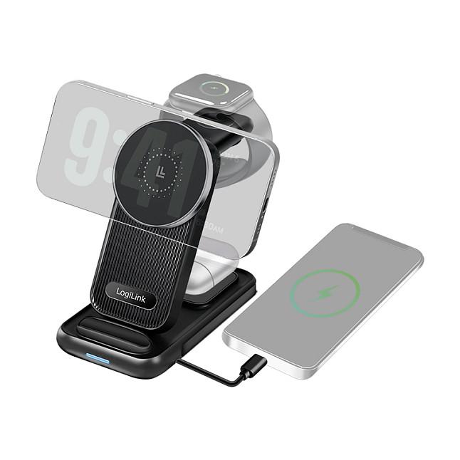Adapter LogiLink PA0292 / Wireless / 15W / 4 në 1 / MagSafe – Zezë - 3