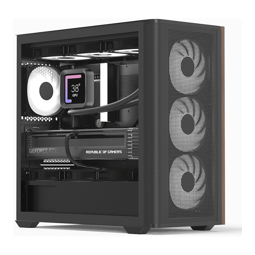 Kasë PC Aerocool D301A / Mini Tower / Micro ATX / 3x 120mm + 2x 140mm Fan Support / Tempered Glass / 360mm Radiator - Zezë