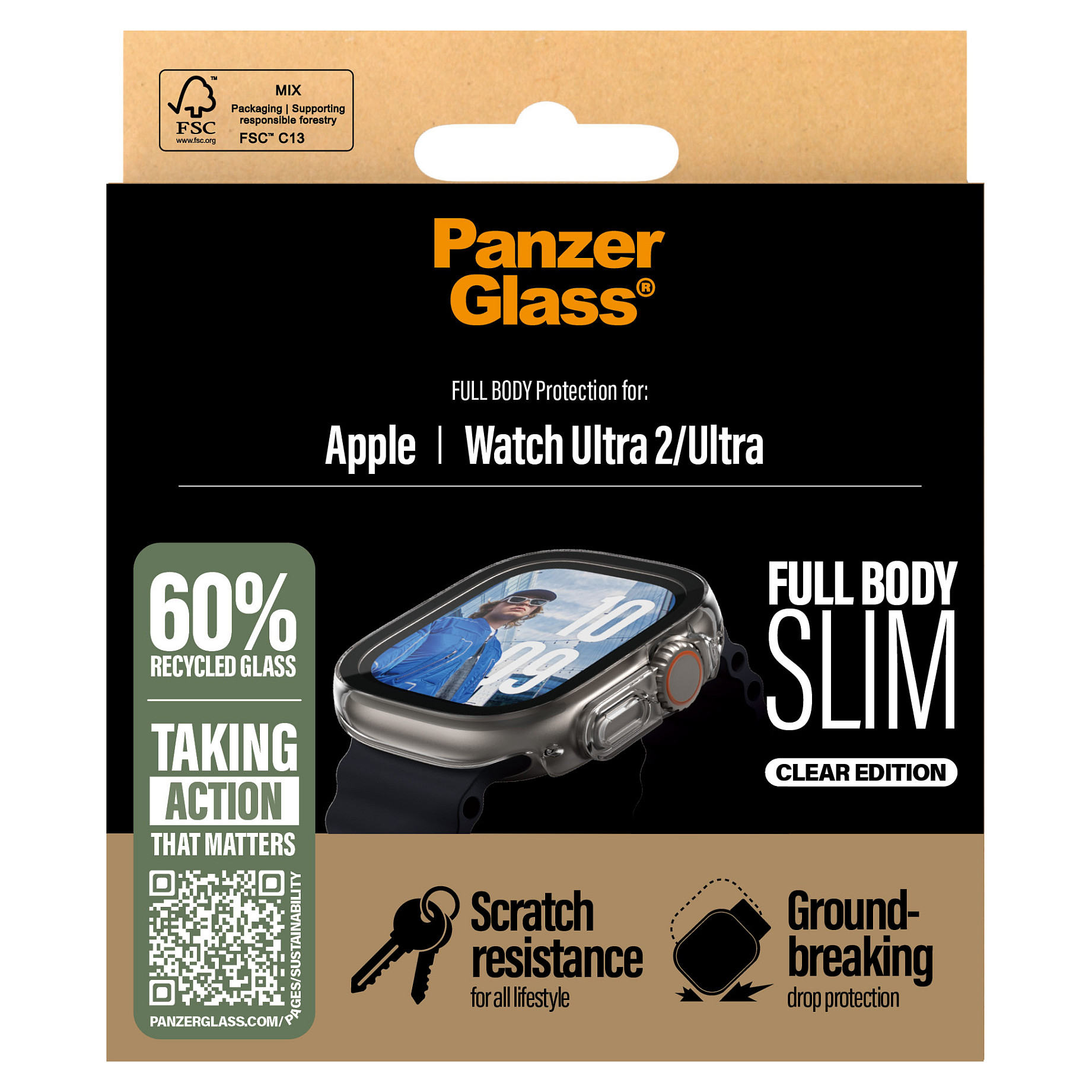 Aksesorë për orë PanzerGlass / Mbrojtëse xhami / Apple Watch Ultra 3 / Ultra 2 / Ultra 49mm - Transparente - 3