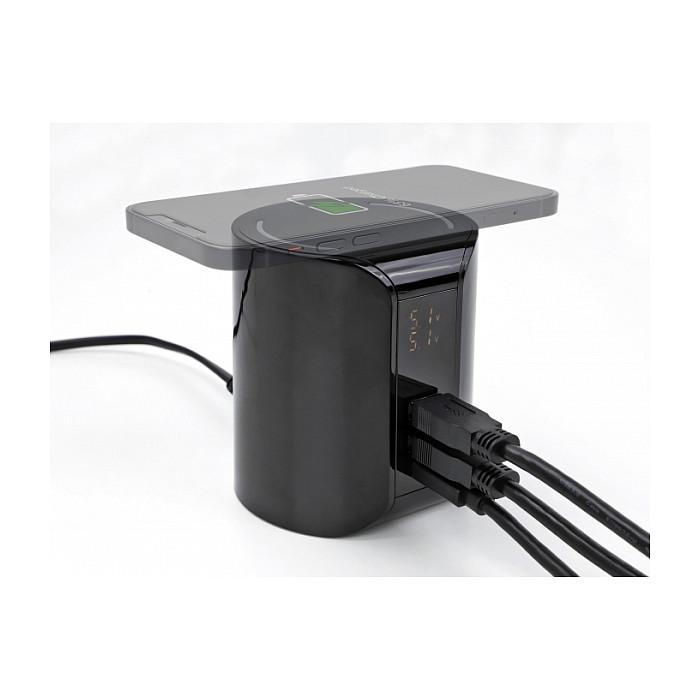 Stacion Karikimi USB DeLOCK 41441, 1 × USB-C, 2 × USB-A, karikim pa kabllo deri në 10 W, 58 W - Zezë - 7