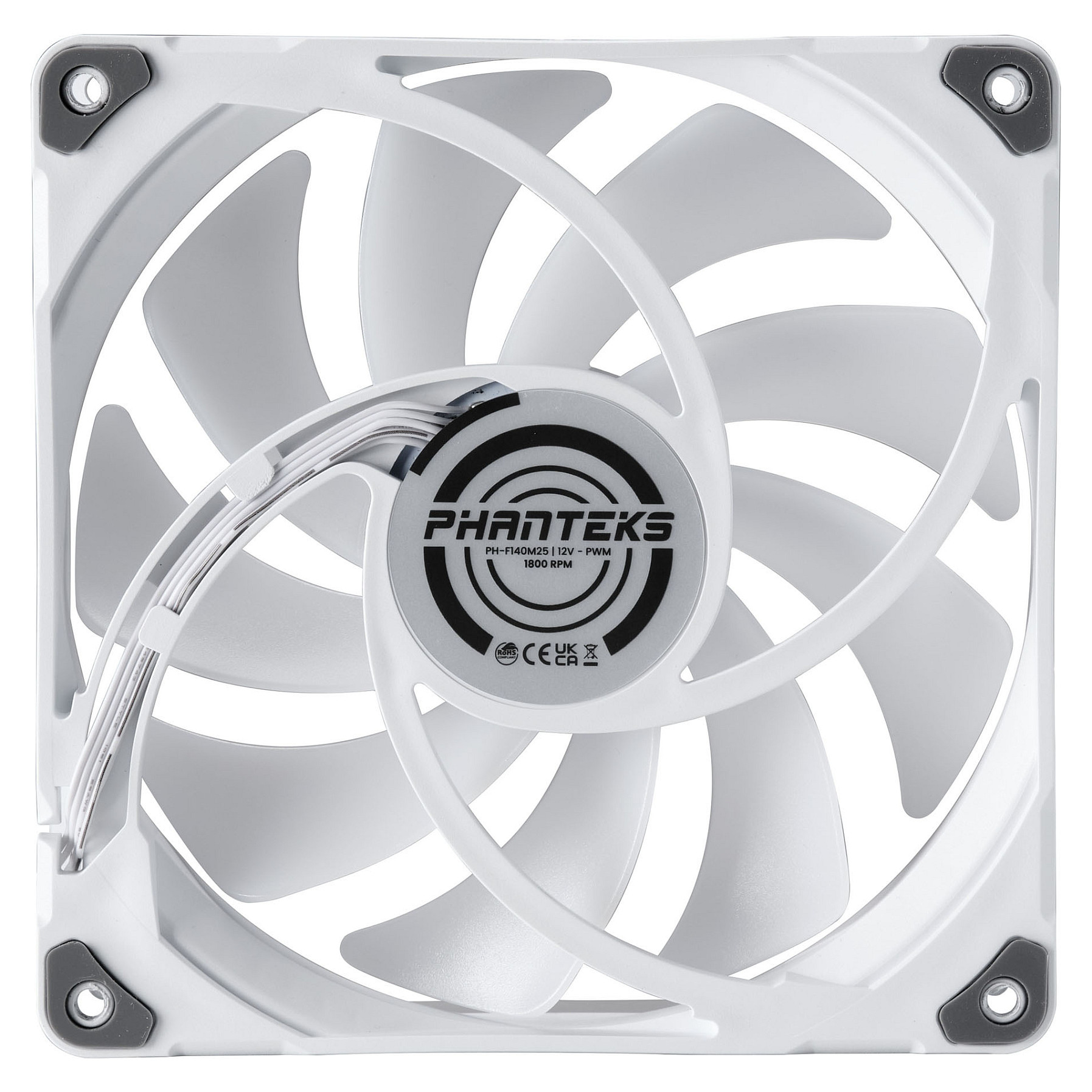 Ftohës për Kasë Phanteks M25-140 / 140mm / 500-1800 RPM / ARGB / PWM – Bardhë - 4