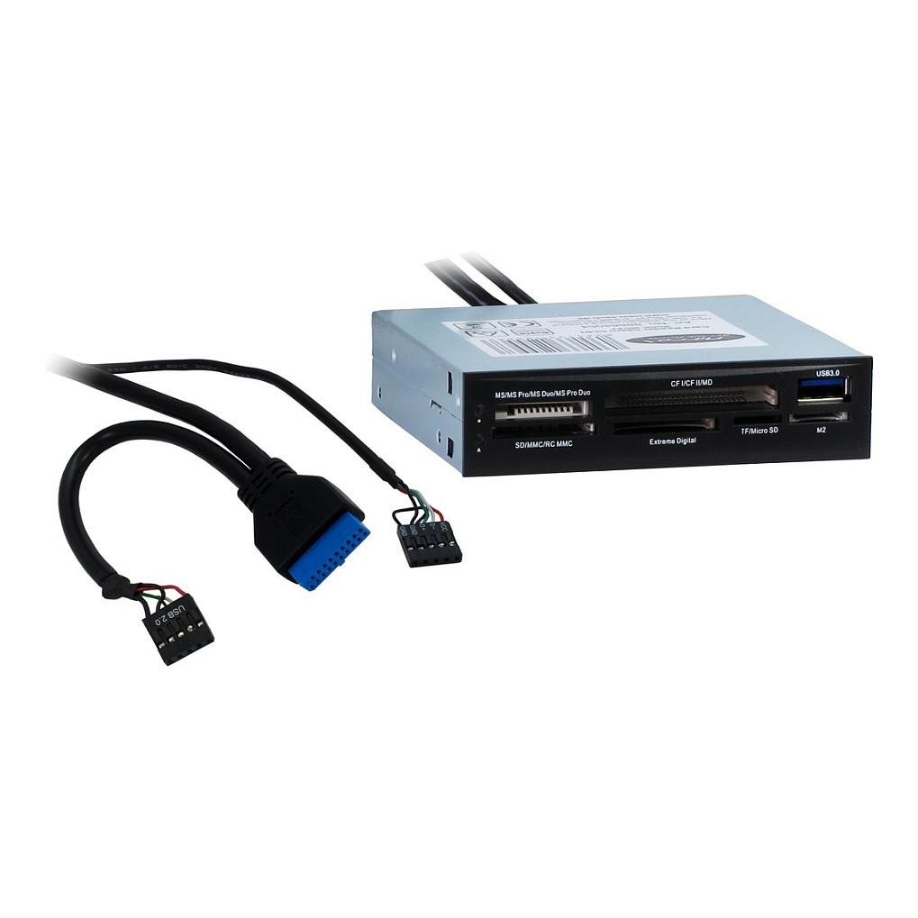 Lexues Kartelash Inter-Tech CI-01 / CF / CF Type I / CF Type II / MicroDrive / SD / SDHC / SDXC / microSD / MMC / MS / MS PRO / MS Duo / MS PRO Duo / M2 / xD / USB 3.2 Gen 1 / 5 Gbit/s - Zezë - 3
