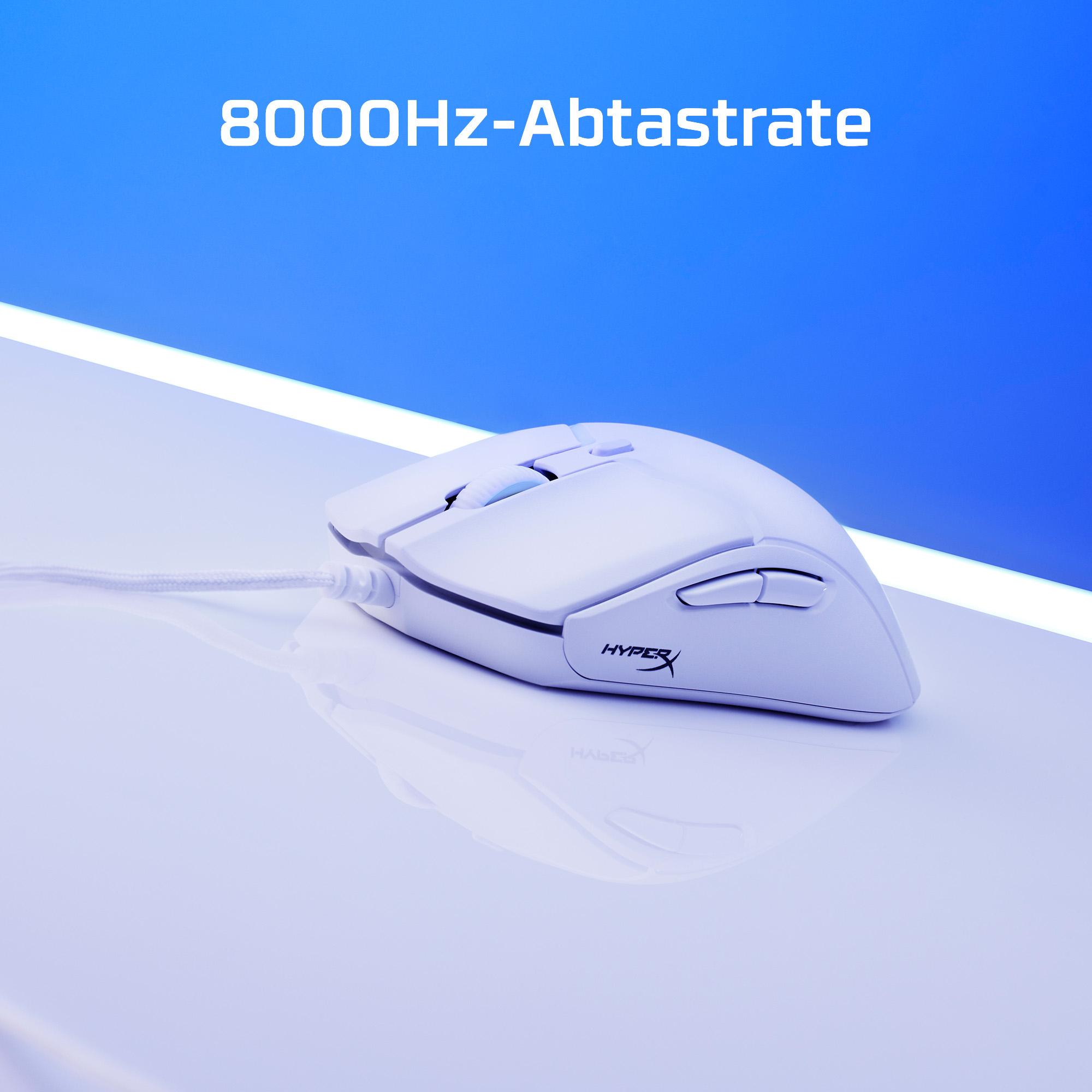 Maus Gaming HyperX Pulsefire Haste 2 / Me Kabllo / HyperX 26K / 8000Hz - Bardhë - 4