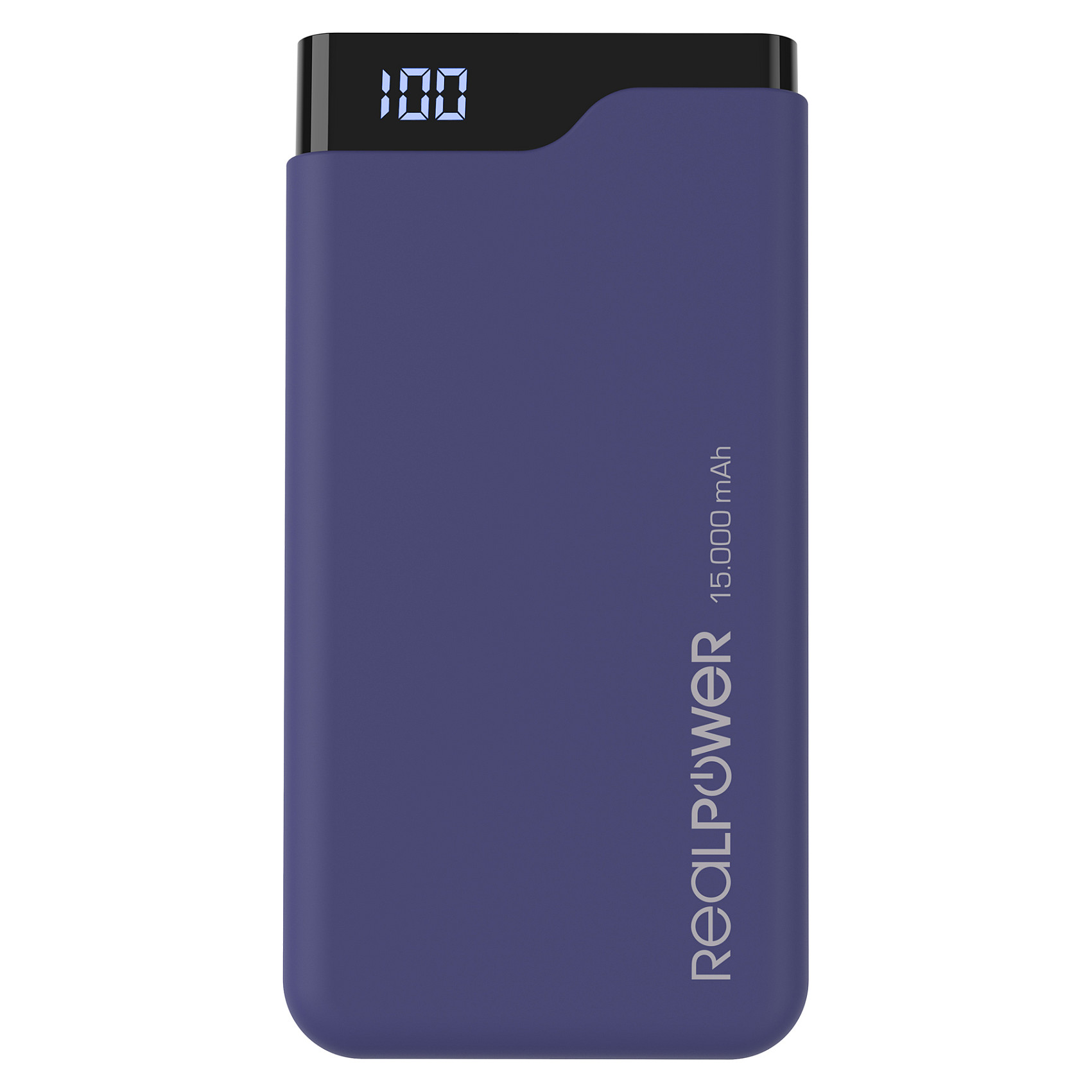 Powerbank RealPower PB-15000C / 15000mAh / Display / Micro-USB – Blu - 3