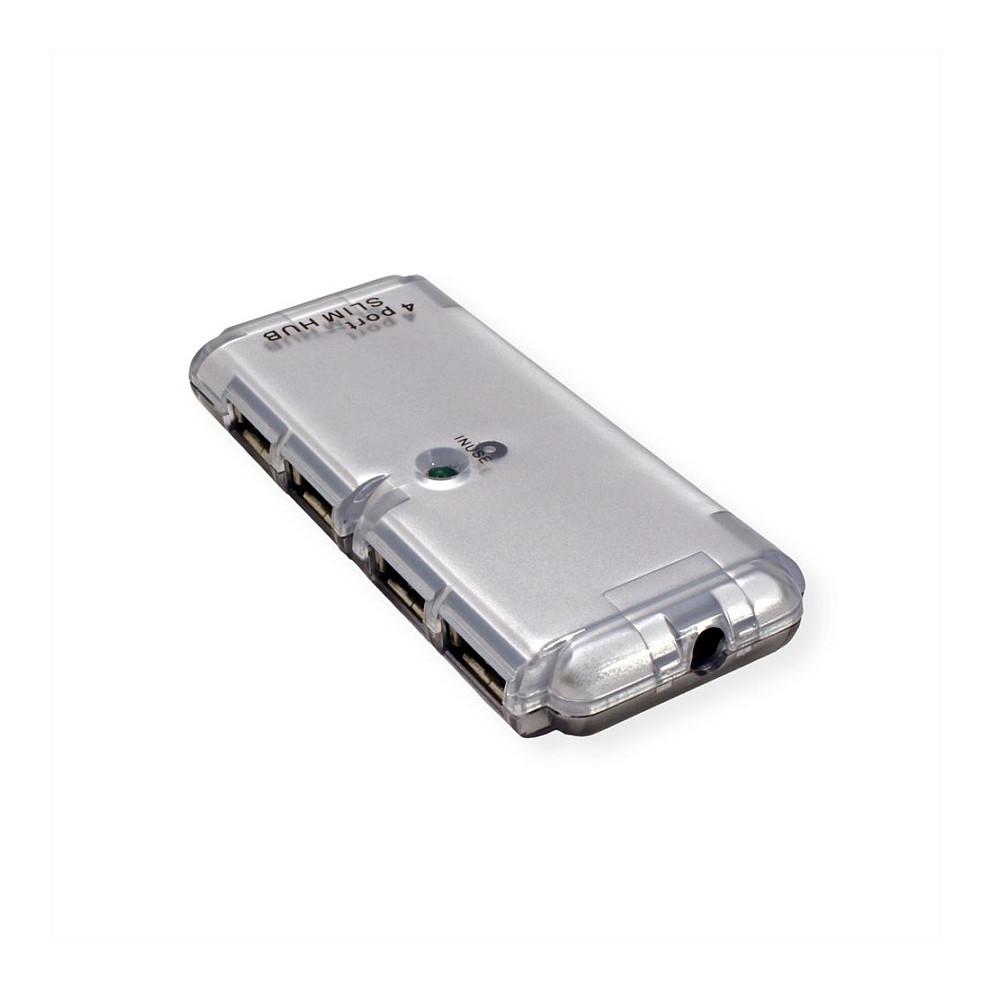 Hub USB-A VALUE 14.99.5015, 4x USB-A 2.0, 480 Mbps, Kabllo 30 cm, Korpus Plastik – Argjend - 6