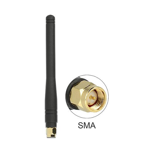 Antena për rrjet Delock 88914, ISM 433MHz, 2.5dBi, Omnidireksionale, SMA Male, 10.8cm - Zezë