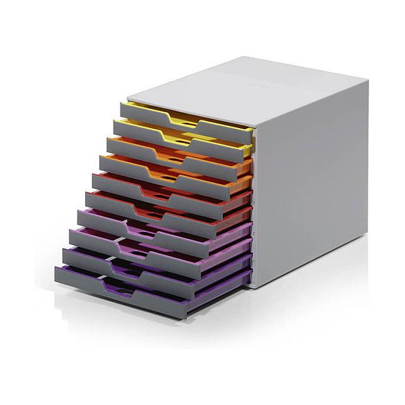 Organizues me Sirtarë DURABLE VARICOLOR 10, 10 Sirtarë, A4–C4, 280 x 292 x 356 mm - Gri, Shumëngjyrësh - 7