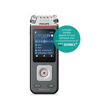 Regjistrues Audio Philips VoiceTracer DVT6115 / 8GB / microSD 32GB / USB-C / Bateri 1000mAh - Gri/Krom - 6