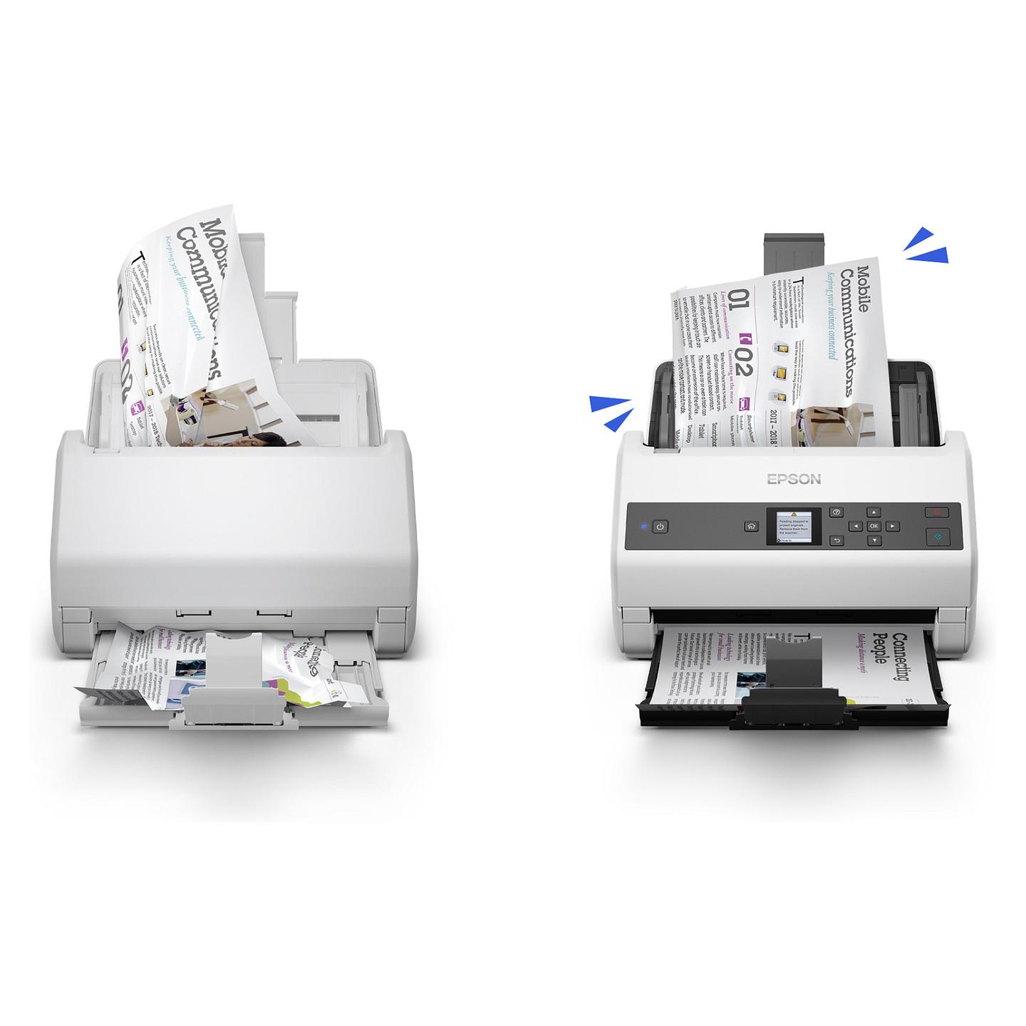 Skaner Epson WorkForce DS-970 / A4 / CIS / 600 × 600 DPI / Duplex / 85 ppm / 170 ipm / ADF 100 Fletë / USB 3.2 / Ethernet - Bardhë/Zezë - 8