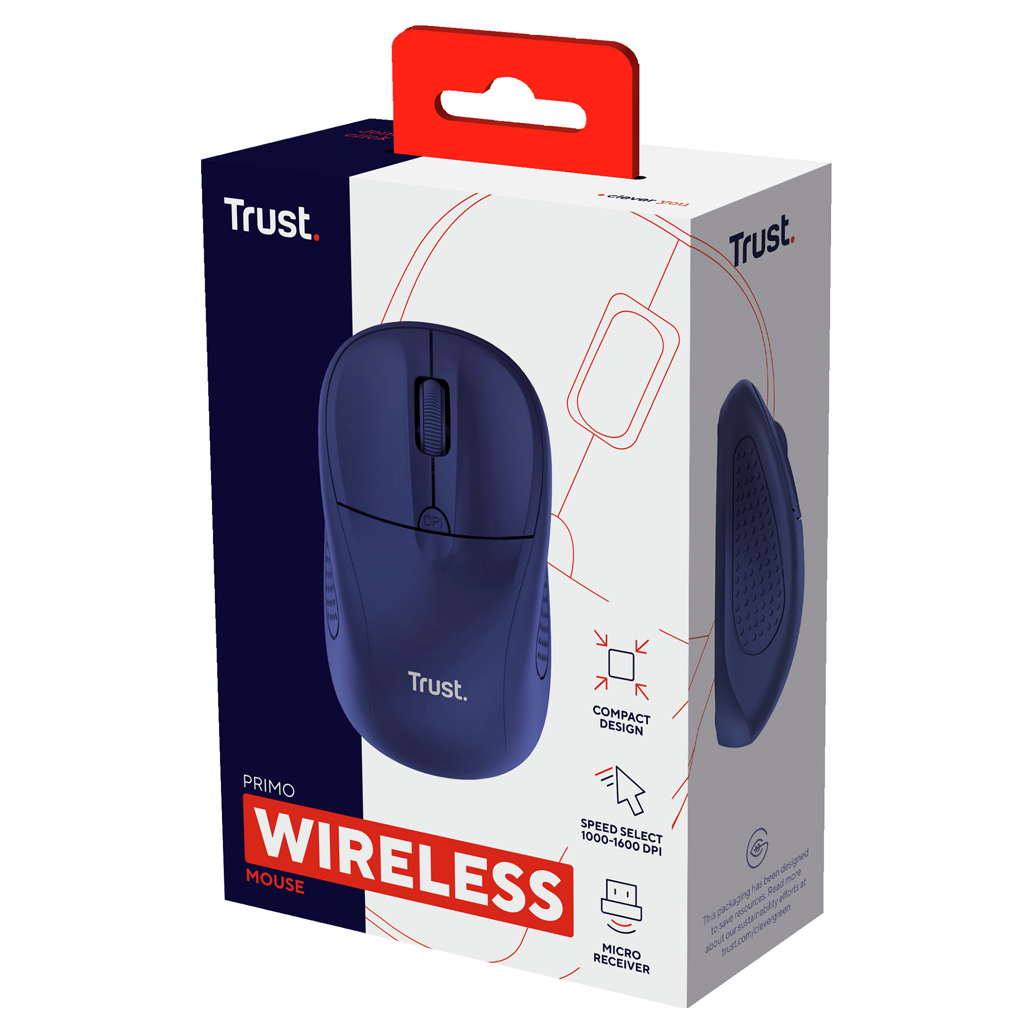 Maus pa kabllo Trust Primo / 1600 DPI / RF Wireless / 4 Butona - Kaltër - 5