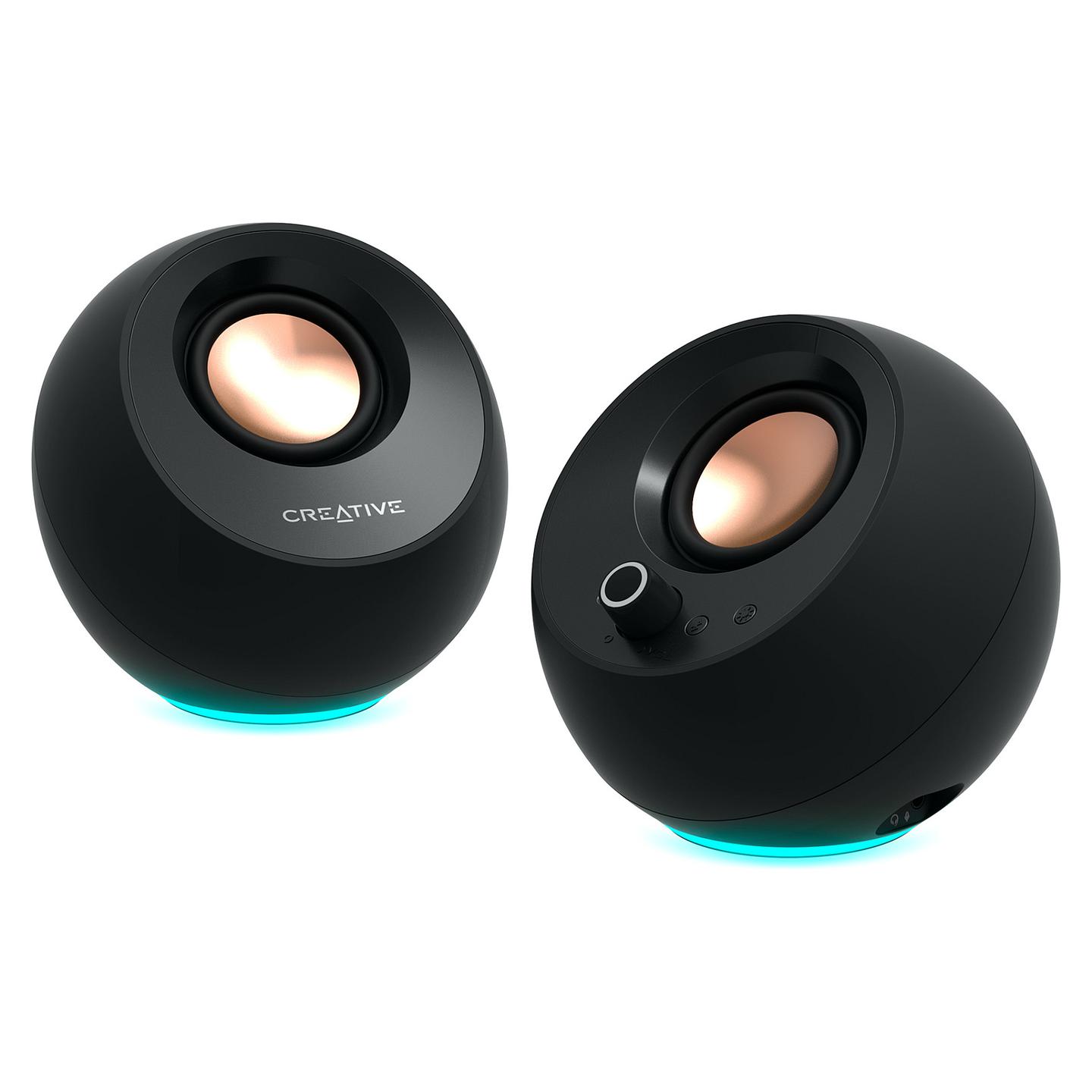 Altoparlantë Creative Labs Pebble Pro, 2.0, 10W RMS, Bluetooth 5.3, USB-C, AUX, RGB - Zezë - 2