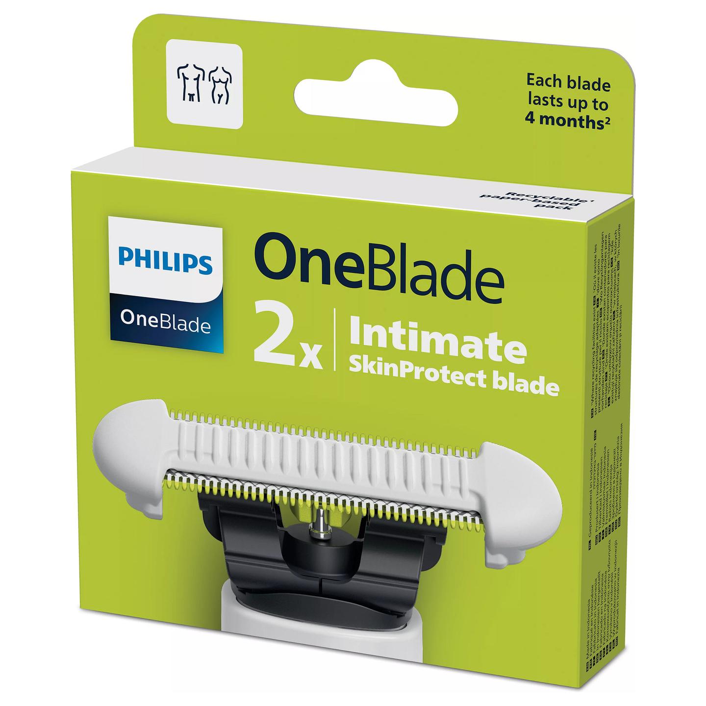 Teh zëvendësues për makinë rroje Philips OneBlade QP229/52 / SkinProtect / 2 Anë Prerëse / Wet & Dry / IPX7 / 2 Copë - Bardhë/Gjelbër - 6
