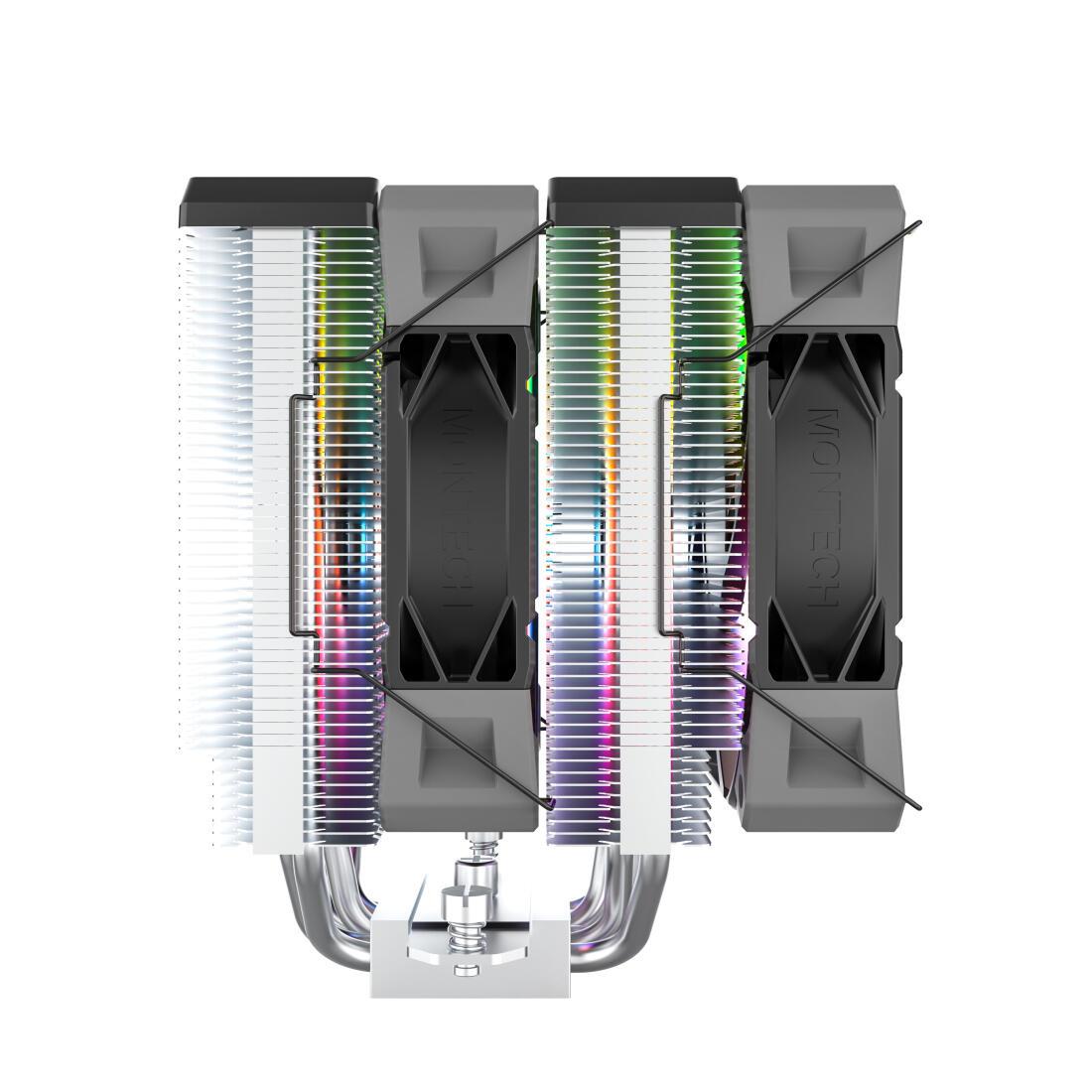 Ftohës për procesor Montech NX600 ARGB / Dual Tower / 2x 120mm ARGB Fan / 800-2000 RPM – Zezë - 5