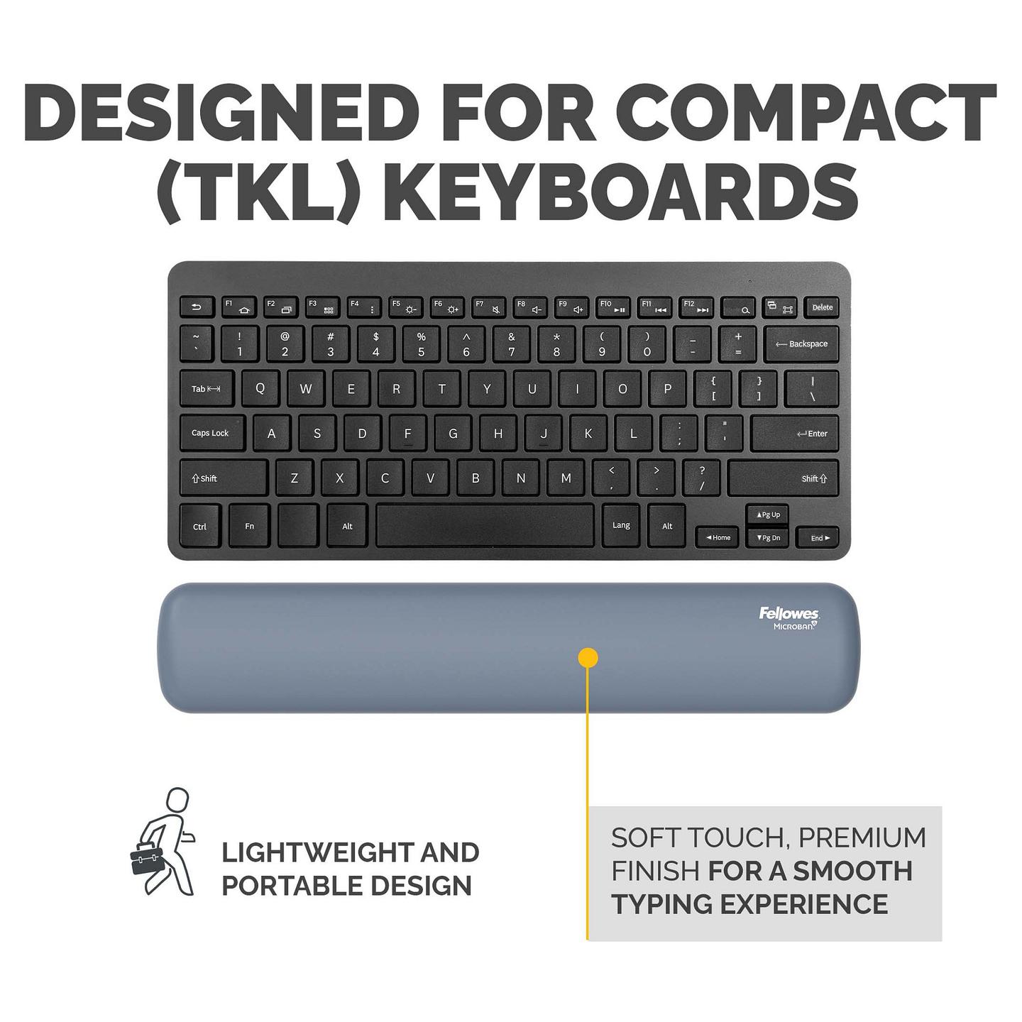 Mbështetëse për Kyçet Fellowes Breyta / Për Tastierë TKL / Silikon / 32 × 6 cm / Microban / HEX Cushion - Blu - 8