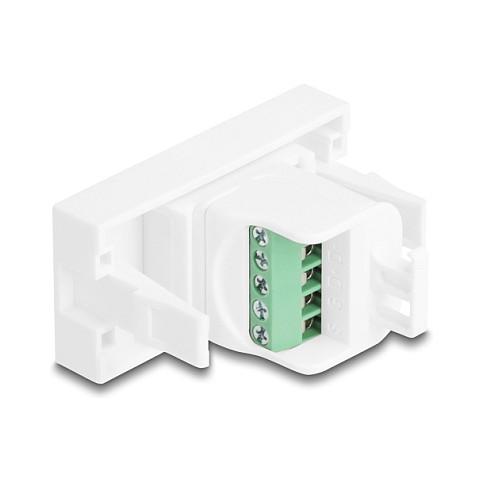 Modul USB DeLOCK Easy 45 90911, USB 2.0 Type-A Femër në Terminal Bllok me 5 Pina, 22,5 × 45 mm – Bardhë - 3