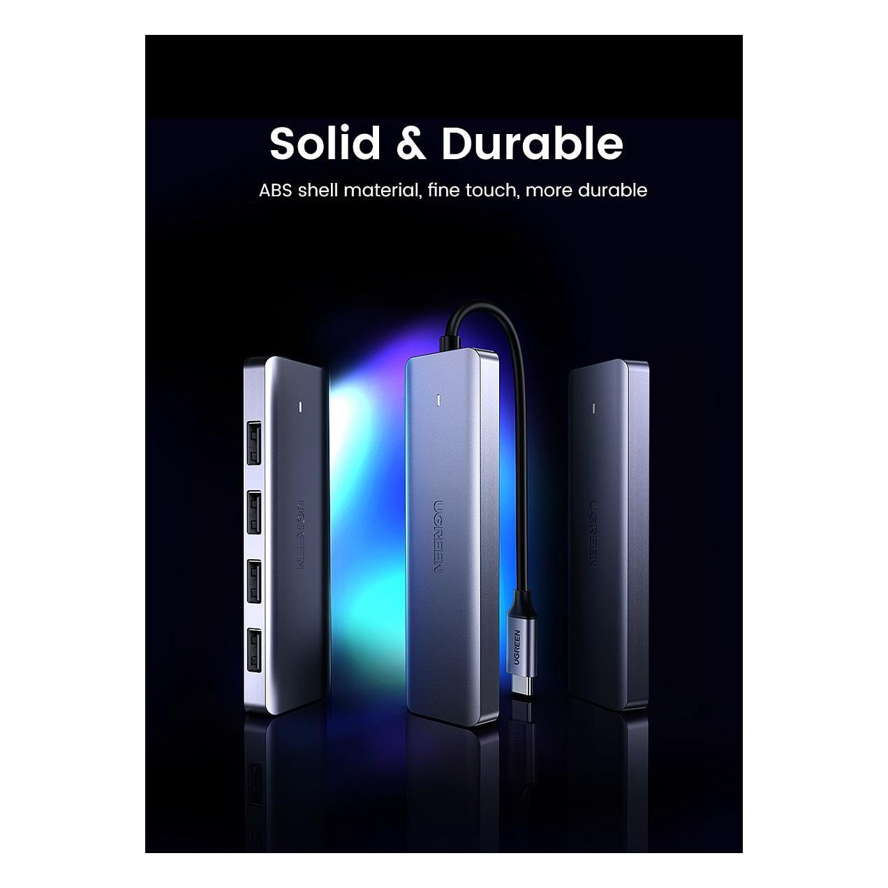 Hub USB-C UGREEN 70336, 4x USB-A 3.0, 5Gbps, 15cm - Argjend - 4